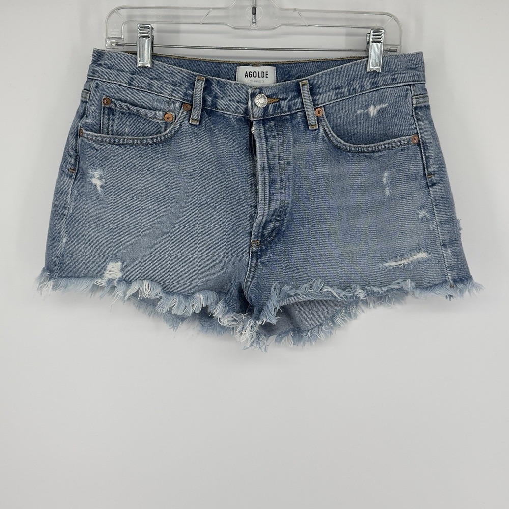 Agolde Parker Vintage Cut Off Shorts Swappeet Distressed High Rise 29 Rigid Boho - Picture 2 of 12
